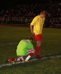 Matt Clegg Teeing up for the kick
